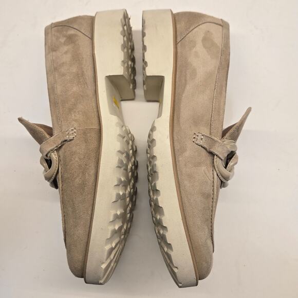 Cole Haan Grand 360 Size 9.5 Tan Suede Geneva Chain Loafer Flats with Lug Soles - Picture 4 of 10